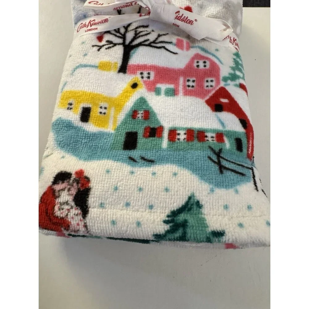 New Cath Kidston London 2 Pack Hand Towels Shine Bright 16x30 Christmas KA